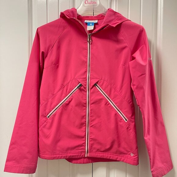 Columbia Omni Tech Pink Zip Rain Jacket Youth Girls - (14/16) Large - Picture 2 of 11